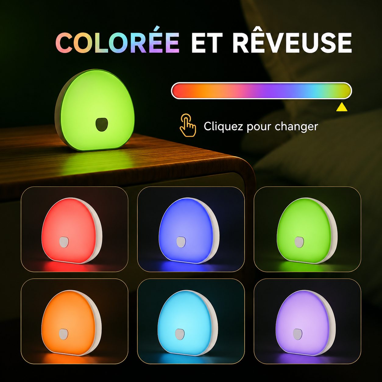Veilleuse Bruit Blanc LED 7 couleurs