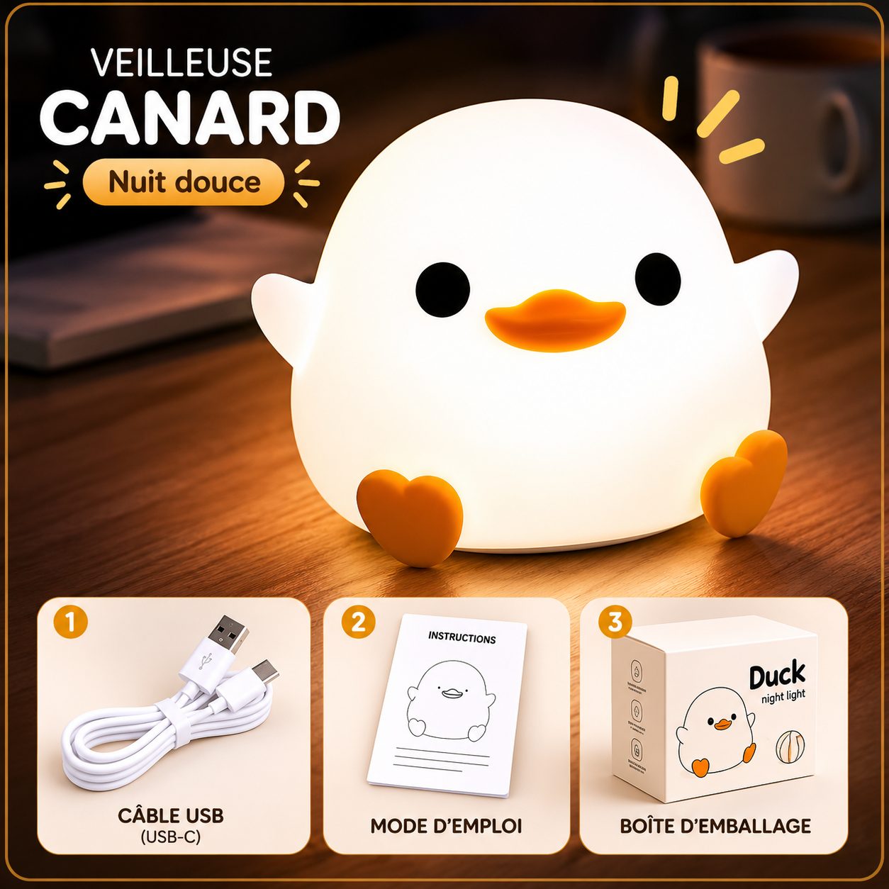 Veilleuse Canard LED 7 couleurs