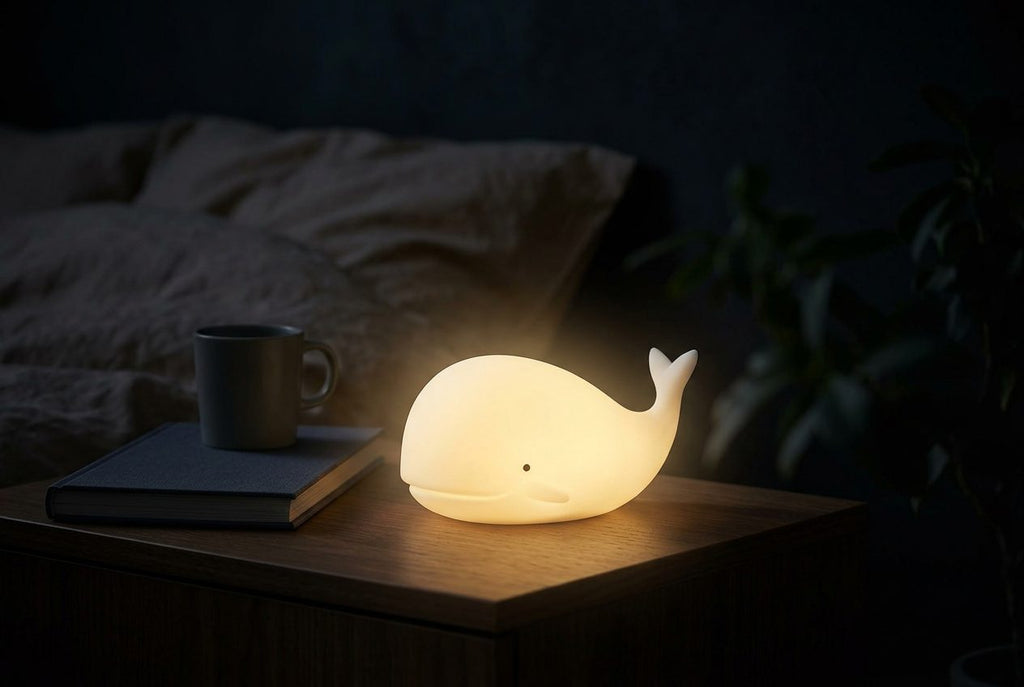 Veilleuse Baleine LED - allumée blanc chaud