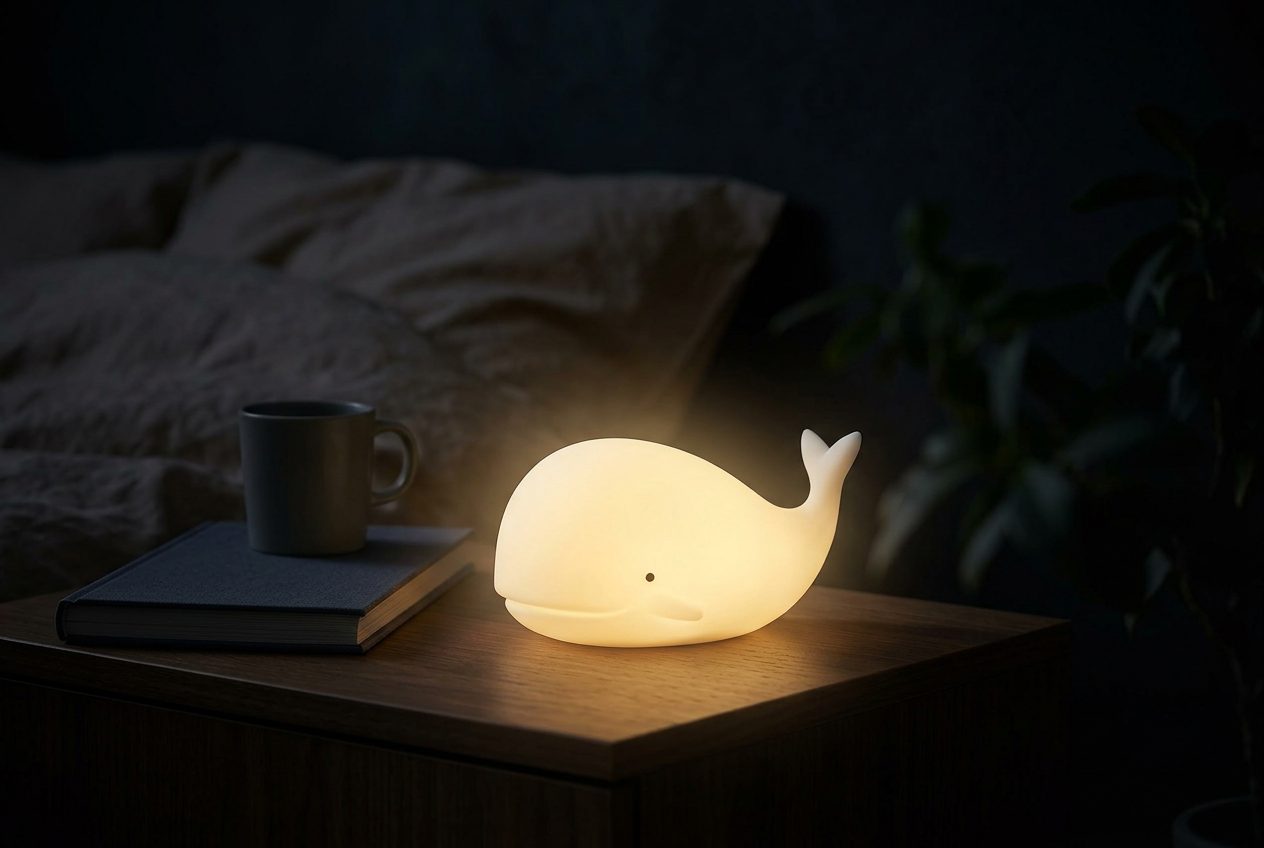 Veilleuse Baleine LED - allumée blanc chaud