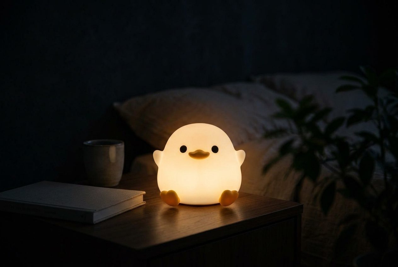 Veilleuse Canard LED - allumée blanc chaud