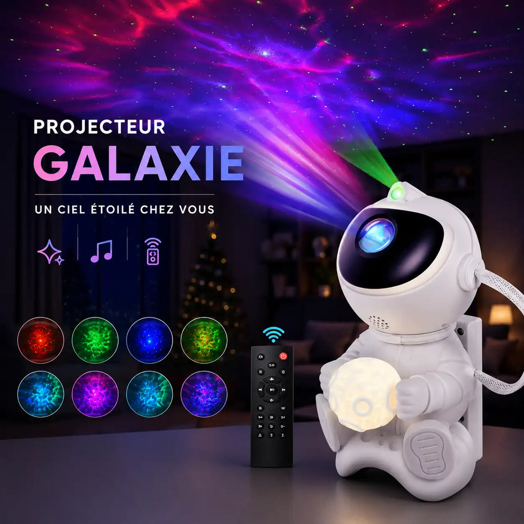 Projecteur Galaxie Astronaute LED Bluetooth – Veilleuse Ciel Étoilé pour Chambre