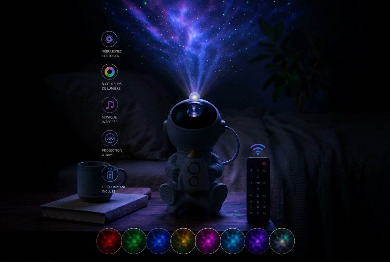 Projecteur Galaxie Astronaute LED Bluetooth