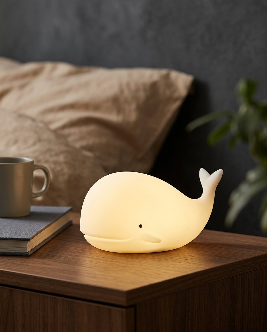 Veilleuse Baleine LED - allumée blanc chaud