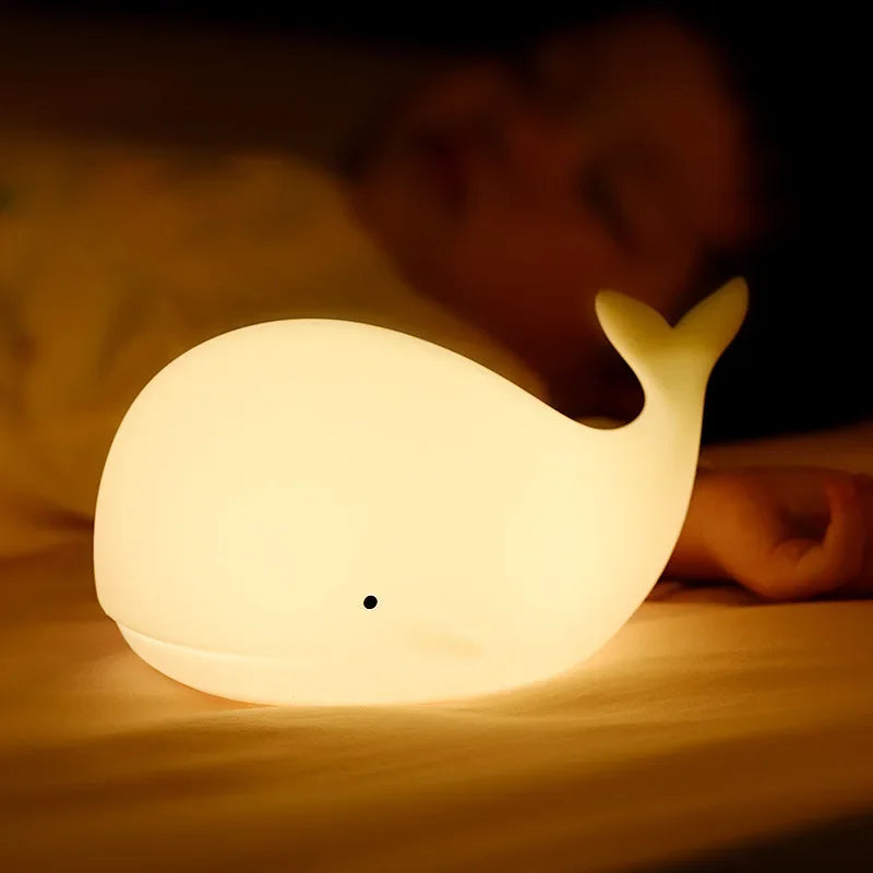 Veilleuse Baleine LED en silicone