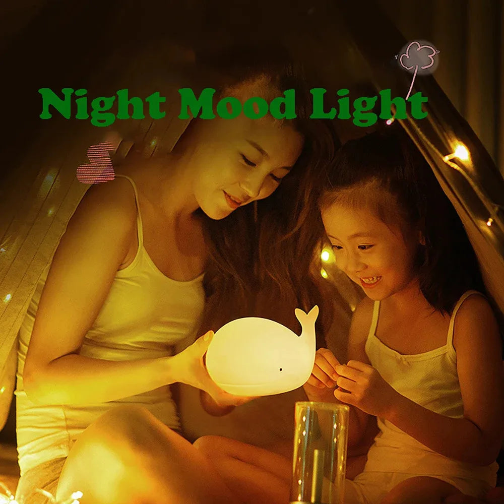 Veilleuse Baleine LED en silicone