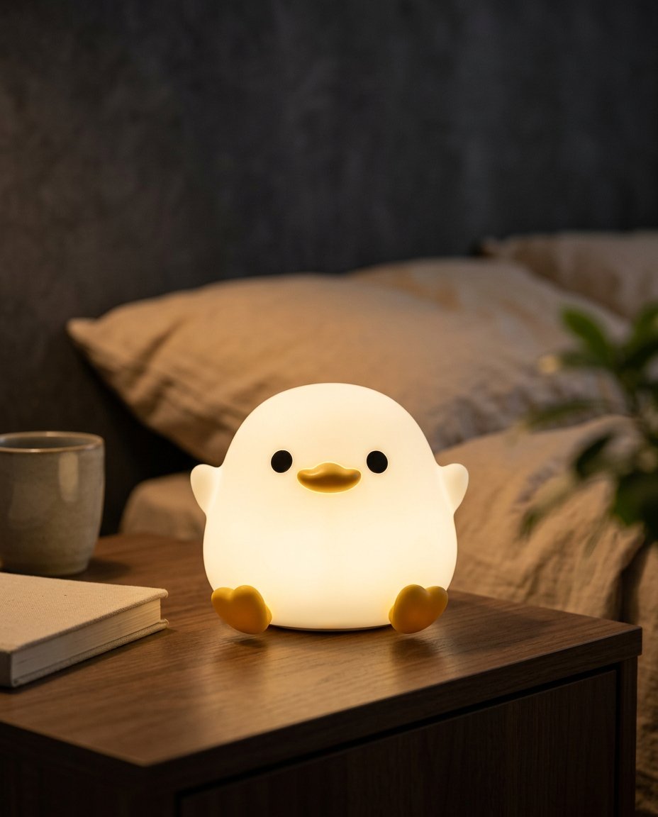 Veilleuse Canard LED - allumée blanc chaud