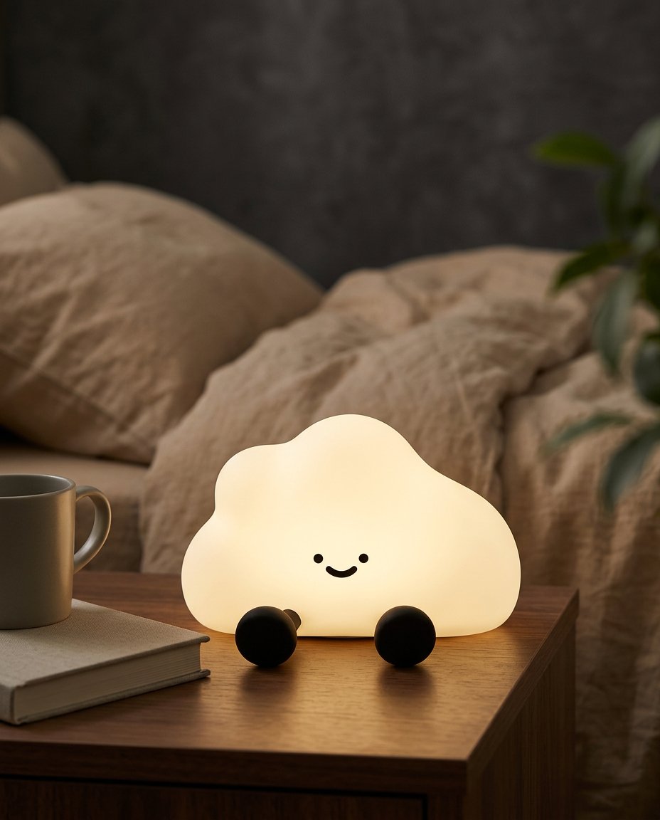 Veilleuse Nuage Tactile - allumée blanc chaud